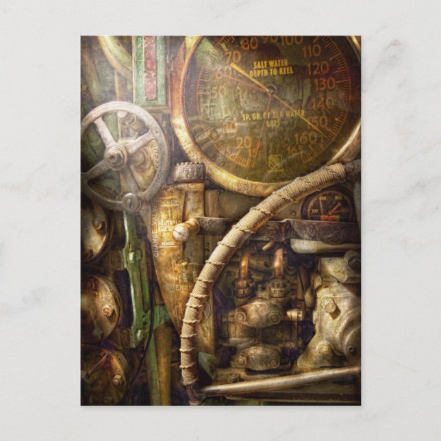 Steampunk - Naval - Se djupet Vykort (Framsida)