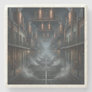 Steampunk New Orleans Industriella Franska kvarter Stenunderlägg