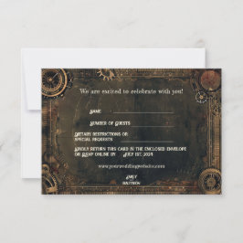 Steampunk Noir Affair Bröllop OSA Card Tack Kort