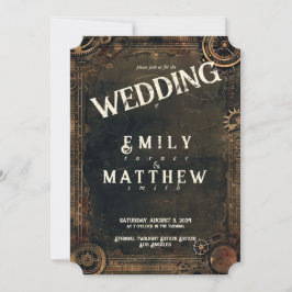 Steampunk Noir Affair bröllopsinbjudan Inbjudningar