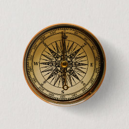 Steampunk Nostalgic Old Brass Compass Knapp