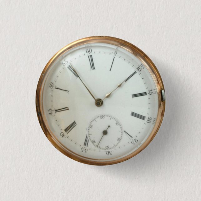 Steampunk Nostalgic Tempus Fugit Fob-bevakningskna Knapp (Framsida)