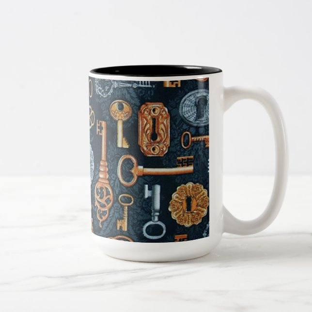 Steampunk Nycklar och Nyckel Hål Mönster Mugg (Höger)
