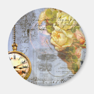 Steampunk och Gul ros Magnet