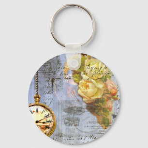 Steampunk och Gul ros Nyckelring