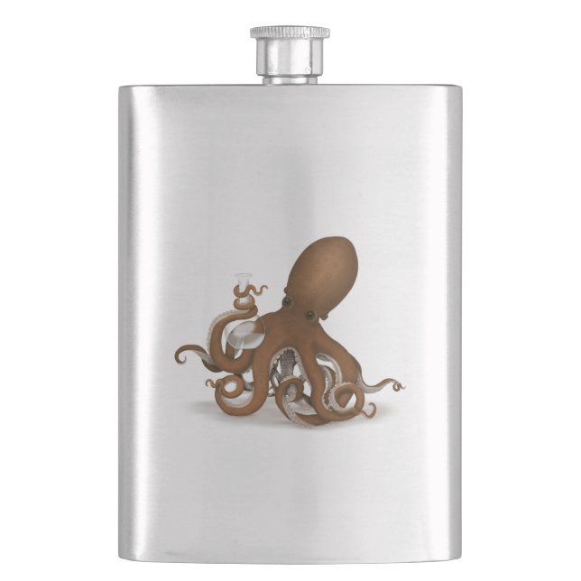 Steampunk Octopus Holding Flask Science Chemistry Fickplunta (Framsidan)