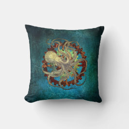 Steampunk Octopus och Clockwork Gears Kudde