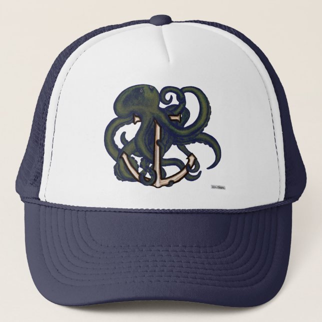 Steampunk Octopus Över fästpunkt Keps (Framsida)