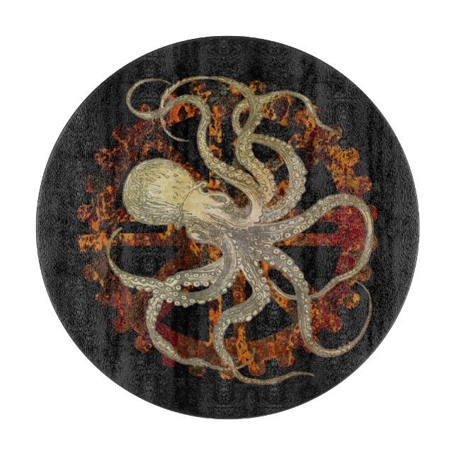 Steampunk Octopus Rusty Clockwork Clearboard (Framsidan)