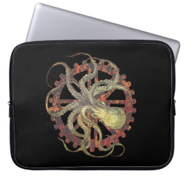 Steampunk Octopus & Rusty Clockwork Gear Laptop Fodral