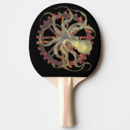 Steampunk Octopus & Rusty Clockwork Gear Pingisracket