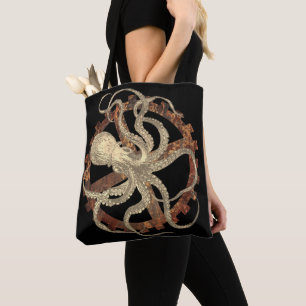 Steampunk Octopus & Rusty Clockwork Gear Tygkasse