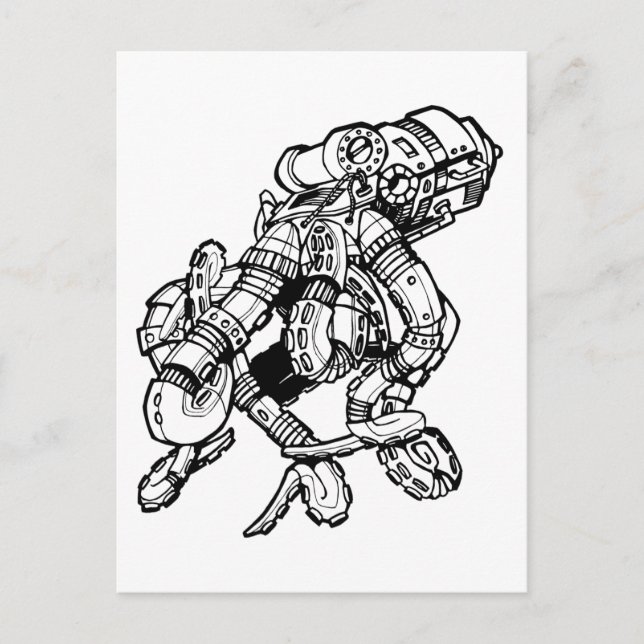 Steampunk Octopus Vykort (Framsida)