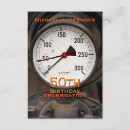 Steampunk Old Manometer 50:e födelsedagsfirandet Inbjudningar
