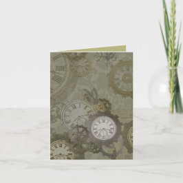 Steampunk oliv grönt utskrift meddelande