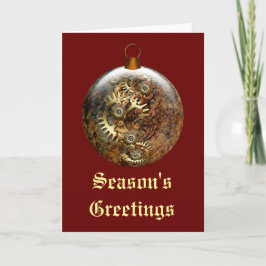 Steampunk Ornament Helgdag Card Helgkort