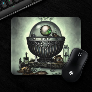 Steampunk Ornate Cauldron och Magic Items på Grönt Musmatta