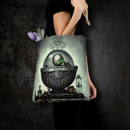 Steampunk Ornate Cauldron och Magic Items på Grönt Tygkasse