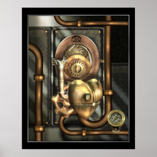 Steampunk på hjärta poster