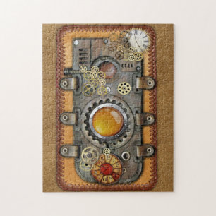 Steampunk på läderpanelens väggkonst pussel