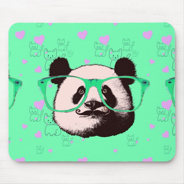 Steampunk Panda Bear in Glass with Mustache Musmatta (Framsidan)