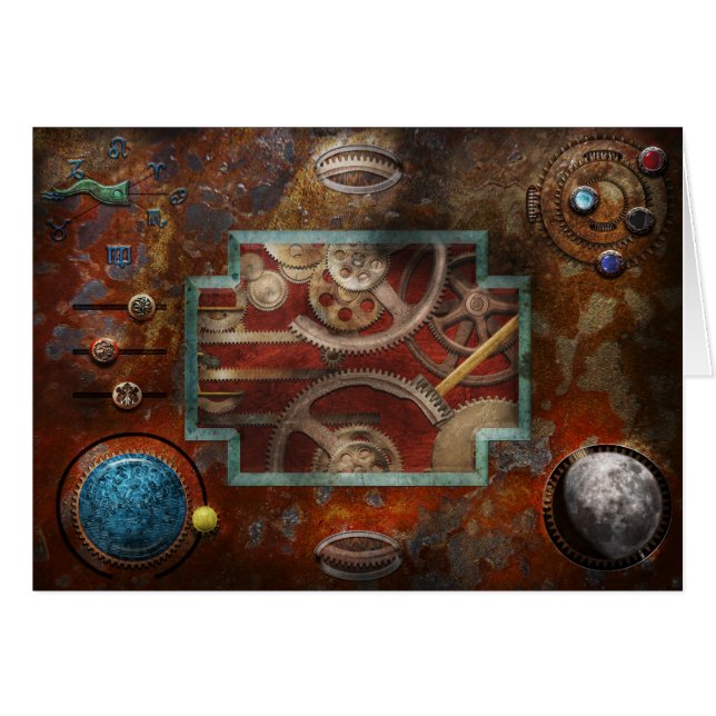 Steampunk - Pandoras boxas Hälsningskort (Framsidan Horizontal)