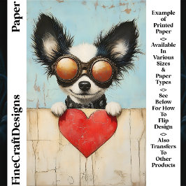 Steampunk Papillon Hund, Red Heart CQ3 Craft Pappe