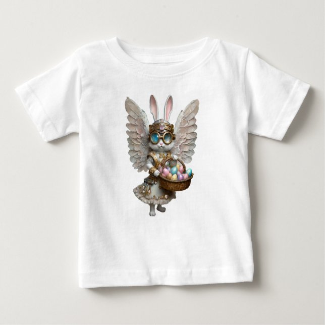 Steampunk Påskhare Angel Girl T Shirt (Framsida)