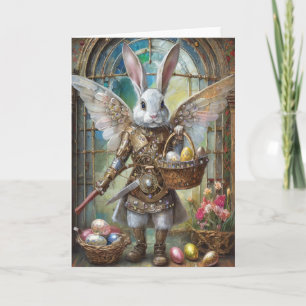 Steampunk Påskhare Warrior Angel Kort