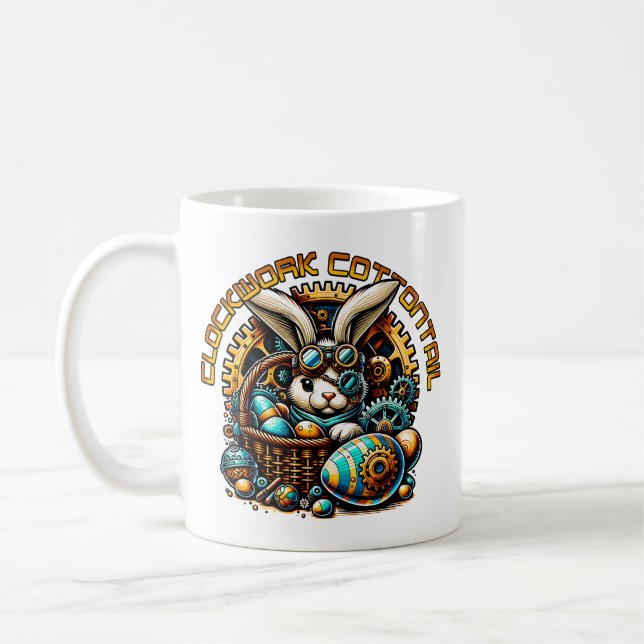Steampunk påskharen kaffemugg (Vänster)