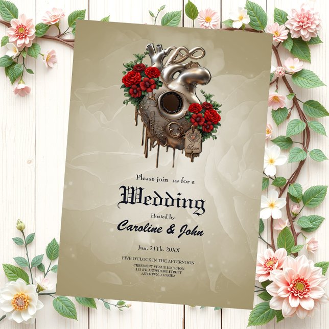 Steampunk Passion, Kärlek mekaniska hjärta. Inbjudningar (Skapare uppladdad)