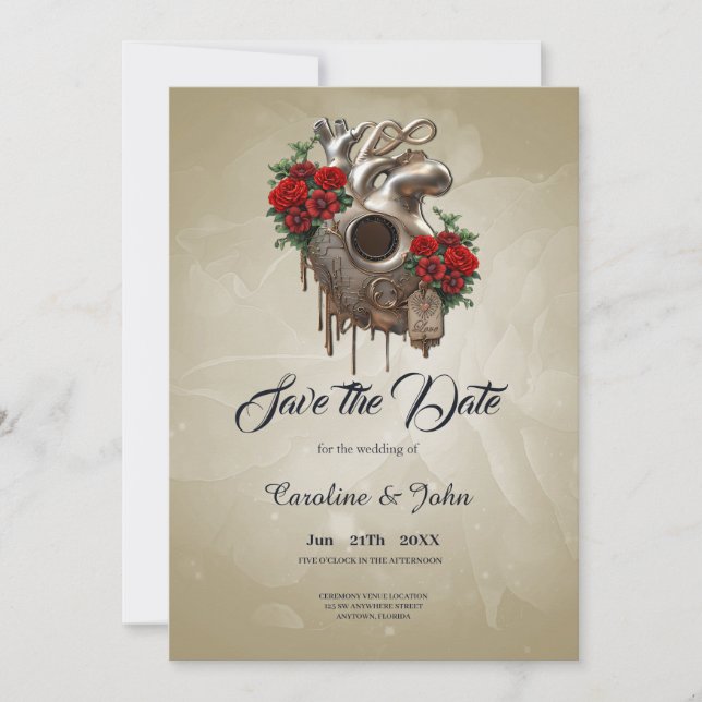 Steampunk Passion, Kärlek mekaniska hjärta. Spara Datumet (Framsida)
