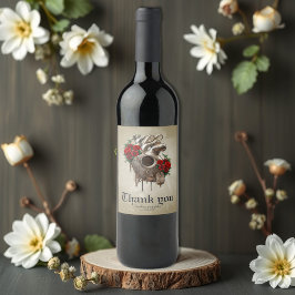 Steampunk Passion, Kärlek mekaniska hjärta. Vinflaska Etikett