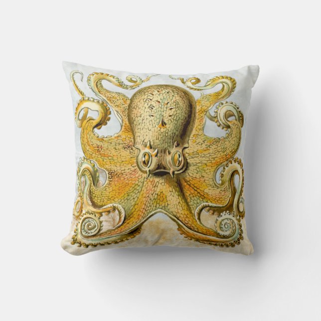 Steampunk Pawarde Nautical Octopus Kraken Squid Kudde (Framsida)