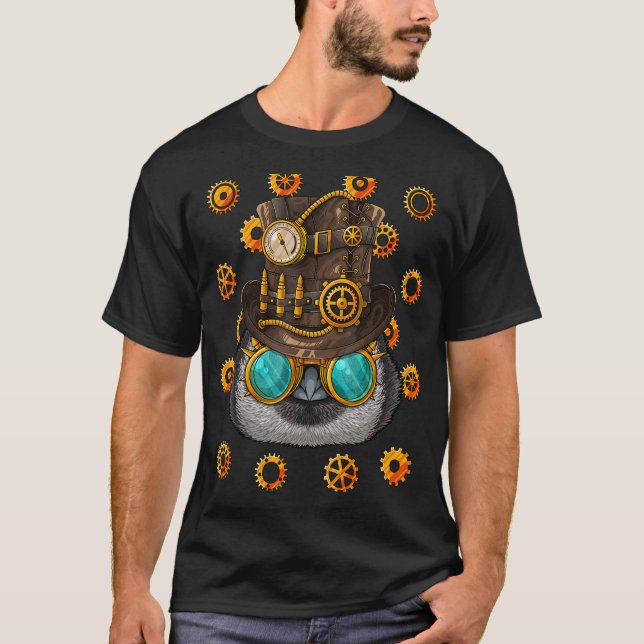 Steampunk Penguin Medieval Victorian Steam Powered T Shirt (Framsida)