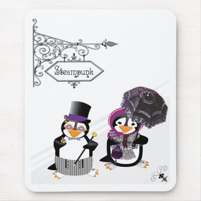 Steampunk Penguin Mousepad Musmatta (Framsidan)