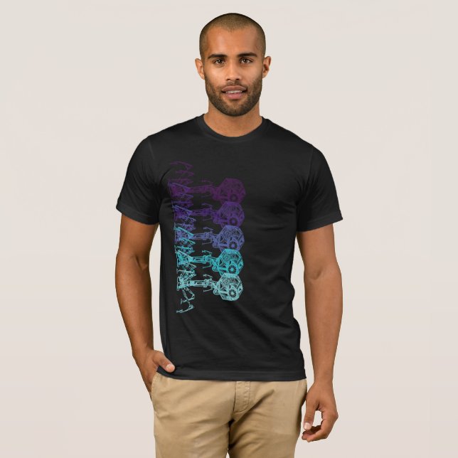 Steampunk_Phage i levande Färg Tee (Hel framsida)