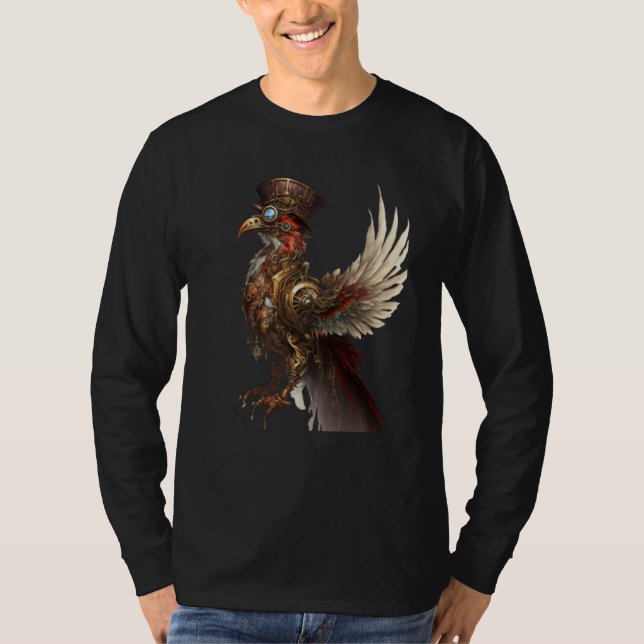 Steampunk Phoenix Rising Resurrection Rebirth New  T Shirt (Framsida)
