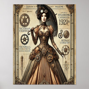 Steampunk Pin-Up Art, Poster 1, Glamor & Vintage