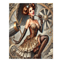 Steampunk Pin-Up Poster 3, Glamor & Vintage
