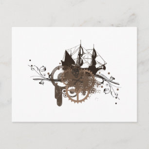 Steampunk pirat frakt vykort