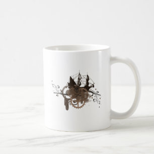 Steampunk piratfrakt kaffemugg