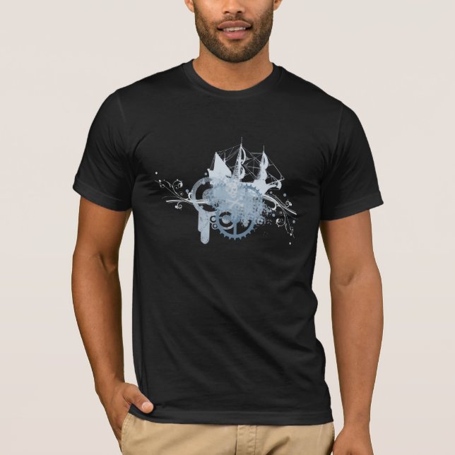 Steampunk piratfrakt t-shirt (Framsida)