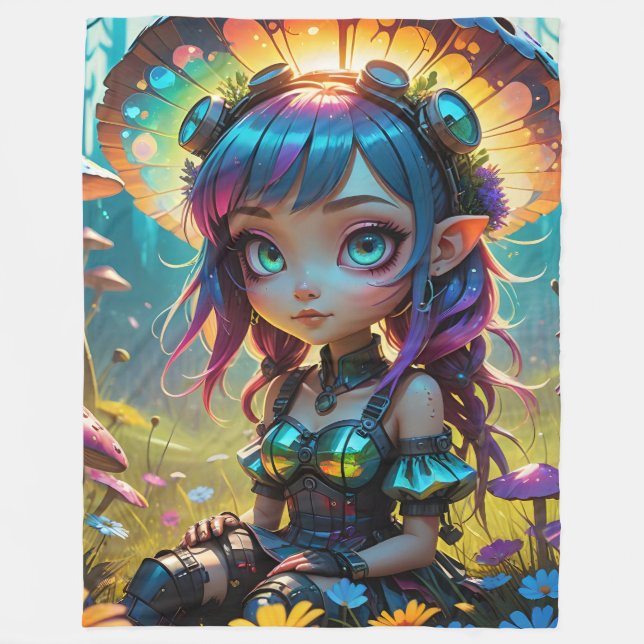 Steampunk Pixie Fleece Blanket (Framsidan)