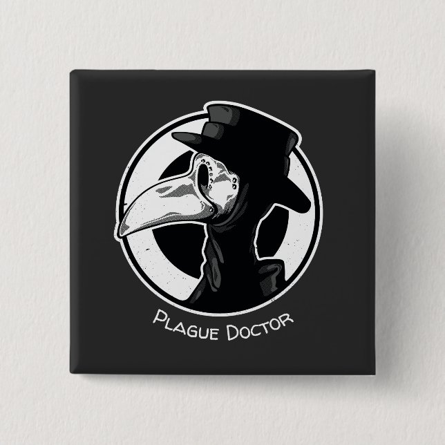 Steampunk Plague Doktor Bird Mask B/W Knapp (Framsida)