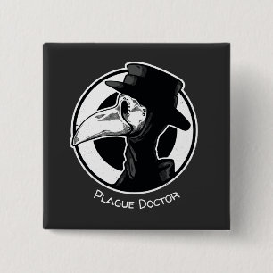 Steampunk Plague Doktor Bird Mask B/W Knapp