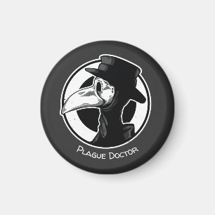 Steampunk Plague Doktor Bird Mask B/W Magnet