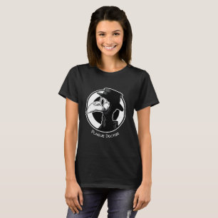 Steampunk Plague Doktor Bird Mask B/W T Shirt