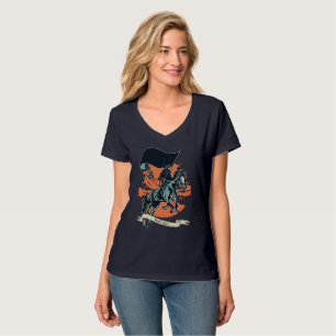 Steampunk Plague Rider Doktor på Horseback w/Flagg T Shirt
