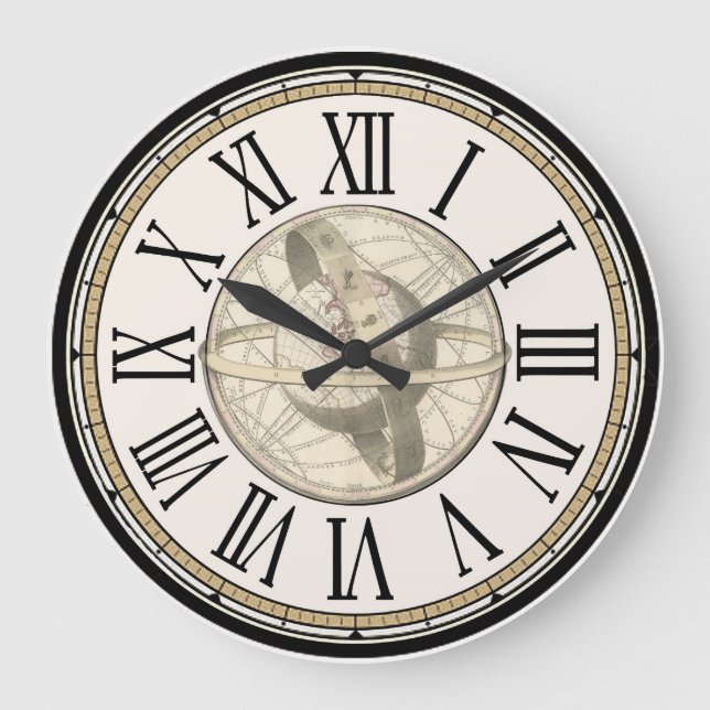 Steampunk Planeted Orbit Wall Clock Stor Klocka (Framsida)
